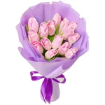 Букет из 15 розовых тюльпанов